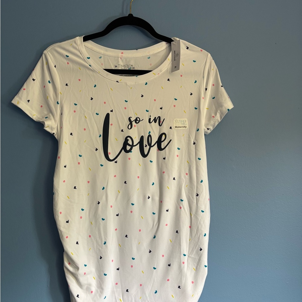 NEW MATERNITY Love Print Top